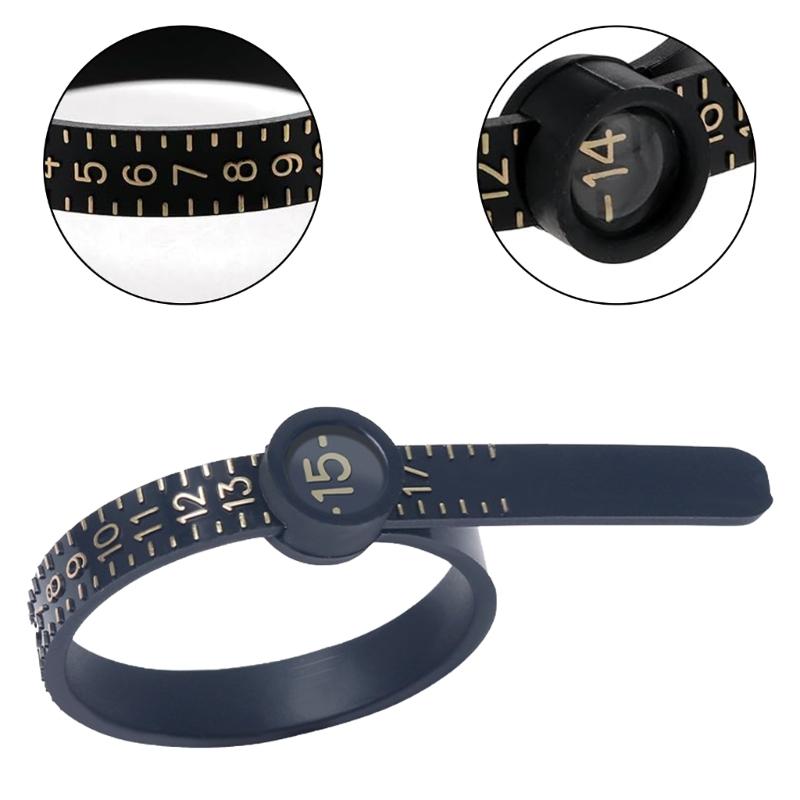 Reusable Finger Size Gauge Rings Sizer Measuring Tool with Magnifying Glass Jewelry Sizing Tool Finger Rings Measurer