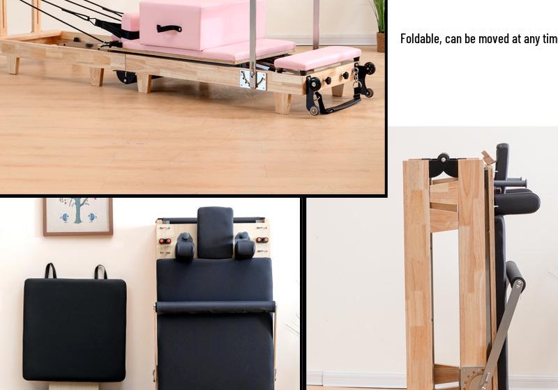 Pilates Foldable Oak Reformer & Ladder Barrel Gym Equipment for Home Yoga Studio