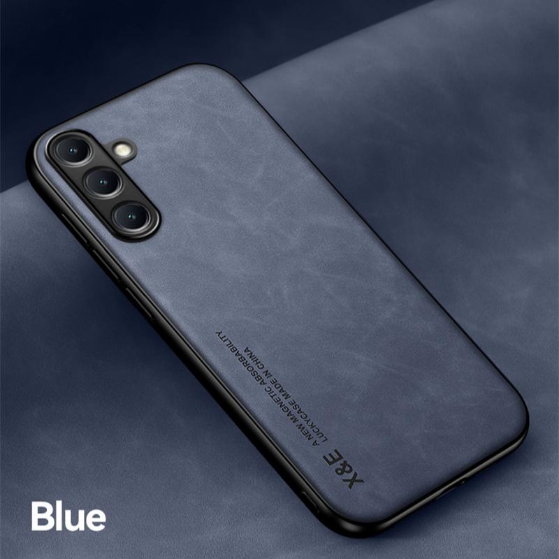 

Ударопрочный чехол для Samsung Galaxy M15 M35 M55 5G защитный чехол встроенный магнитный присоска автомобильный держатель Coque Funda Capa For Galaxy M15 5G синий