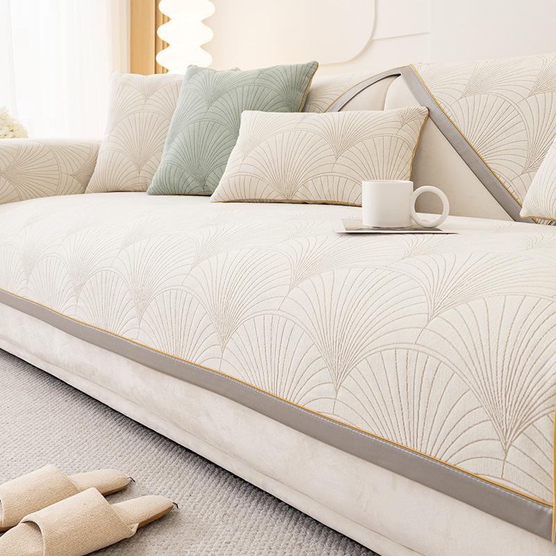 Kamskjell Jacquard Sofatrekk Kjæledyr Barnematte Sklisikker sofa Sliptrekk Beskyttertrekk Universalt sofahåndkle til stueinnredning
