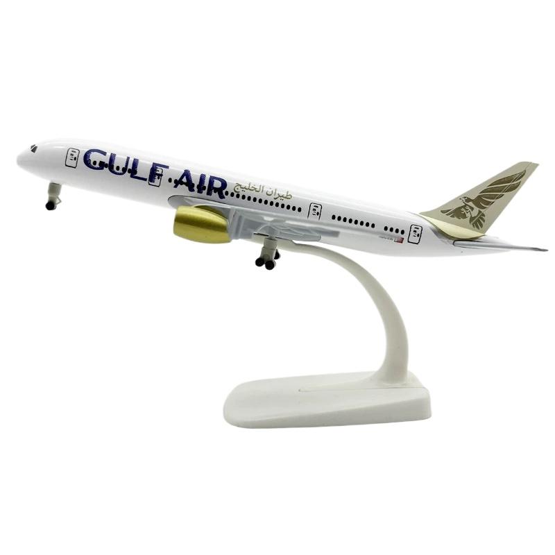 

Diecast Metal Model Plane B787 Gulf Air Airlines 20cm Miniature Replica Collectible Airplanes Models Fans for Boys жёлтый/белый