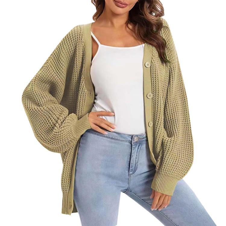 Oversized Women Knit Cardigan Sweater Long Sleeve Button Down
