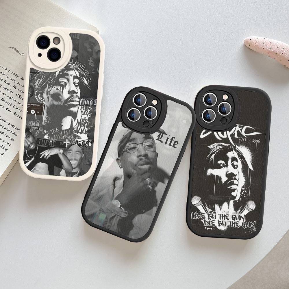 2Pac Hip Hop Singer Phone Case For IPhone 16 15 14 13 12 11 Pro Max Plus Leather Cover