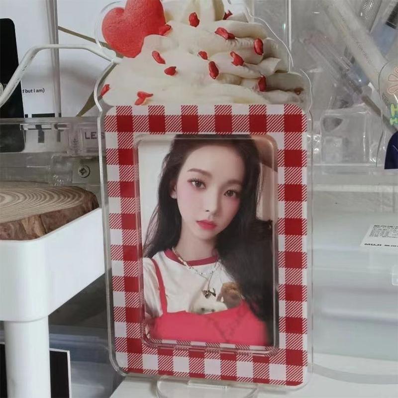 Arylic Photocard Holder 3 Inch Kawaii Photo Frame Picture Protector Card Case Idol Star Photo Binders Photo Packaging Supplies