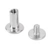 50set Slotted Cross Head Binding Screws Silver Color Stud Bolts Snap Rivets  For Leather Decoration