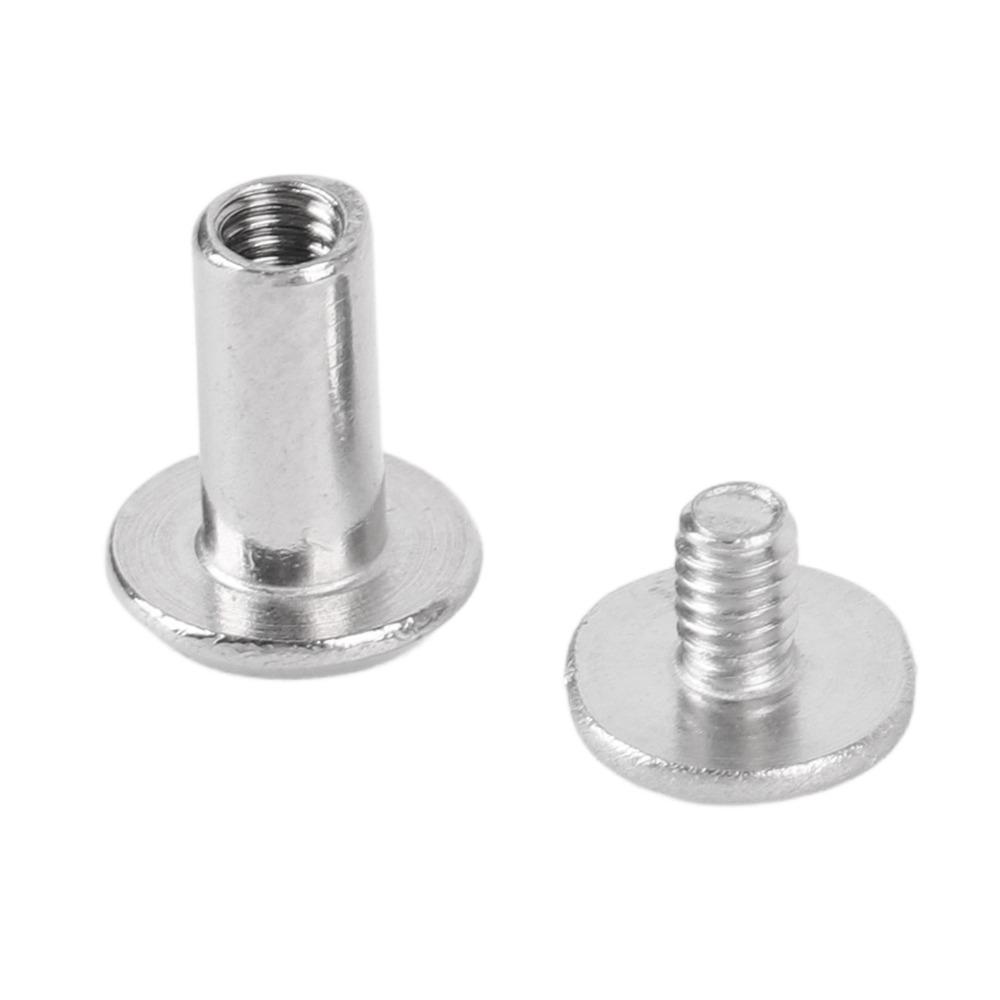 50set Slotted Cross Head Binding Screws Silver Color Stud Bolts Snap Rivets For Leather Decoration