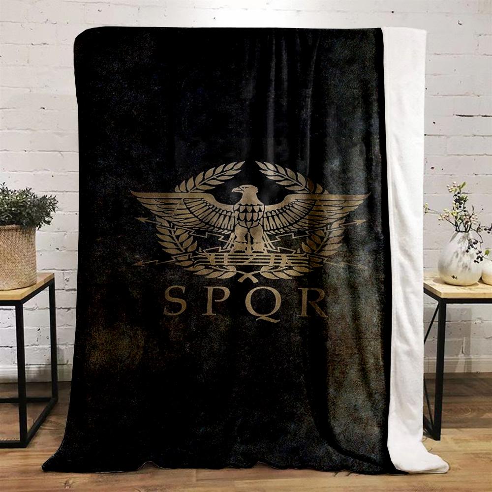 Roman Eagle Emblem SPQR Design Warm blanket - Flannel blanket for bedroom, living room, sofa, and nap.