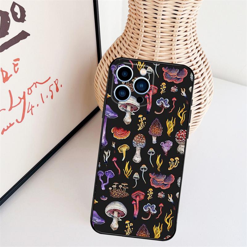 Trippy Mushroom Phone Case For iPhone 17 Pro Max 16 15 11 13 12 14 Pro Max Mini 15 16 Plus 16e 17 Air Cover