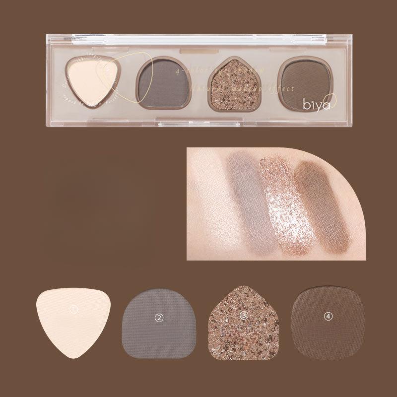 Fard de ochi multicolor, machiaj mat sidefat de lungă durată, paletă de fard de ochi în patru culori