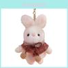 Plush Bunny Keychain With Soft Short Pile For Bag Decor And Gift For Friends