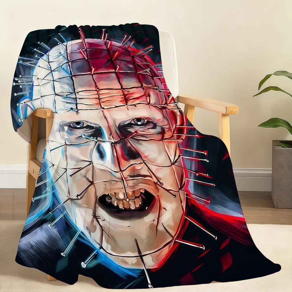 Movie H-Hellraiser P-Pinhead Blanket Soft Throw Blanket for Home Bedroom Bed Sofa Picnic Travel Office Rest Cover Blanket Gift Size: 75*100cm, Weight: 230 GSM