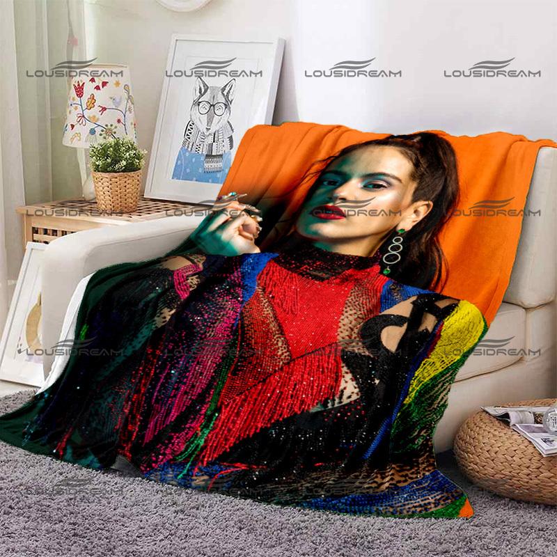 Pop Female Star Flannel Decorative Thin Blanket Rosalia Vila Tobella Beautiful Photo Blanket Portable Home Travel Office Blanket
