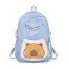 Capybara Fabric Oxford Backpack With Print Pattern And Durable Design Kids For