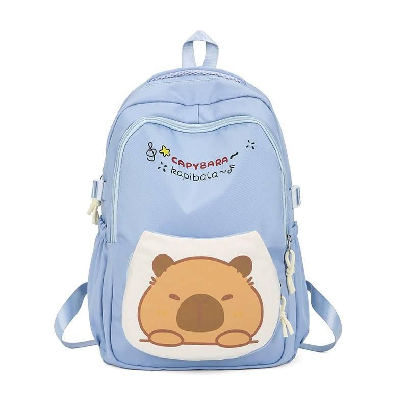 Capybara Fabric Oxford Backpack With Print Pattern And Durable Design Kids For