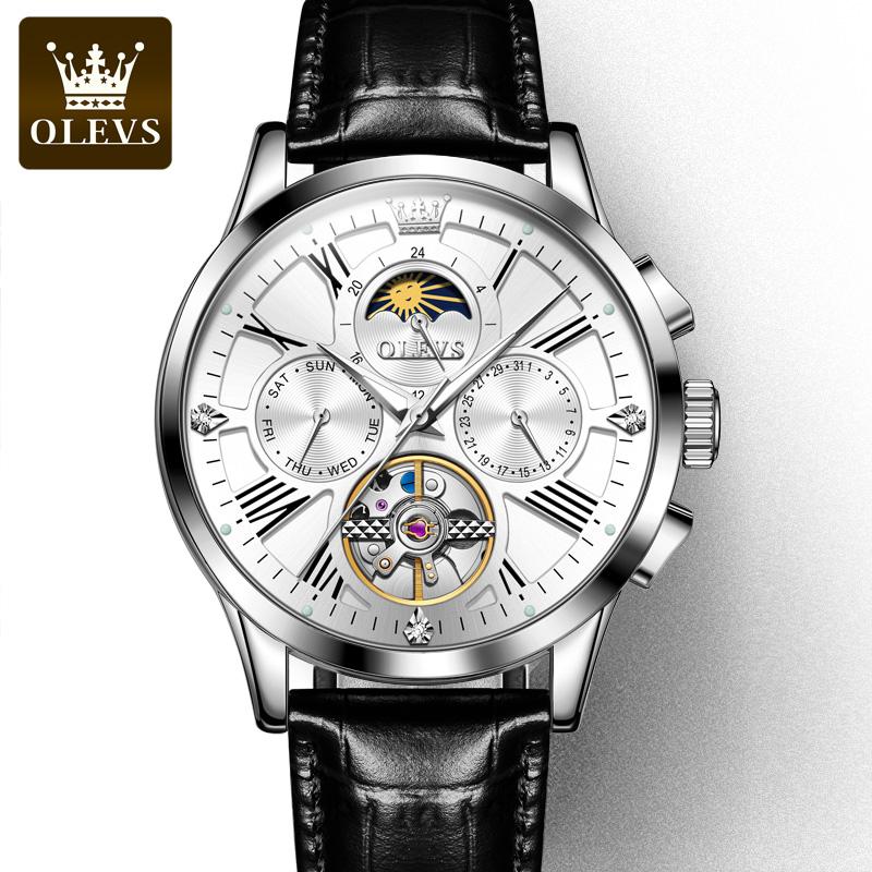 

OLEVS Skeleton Tourbillon Автоматические механические часы Многофункциональные водонепроницаемые мужские часы