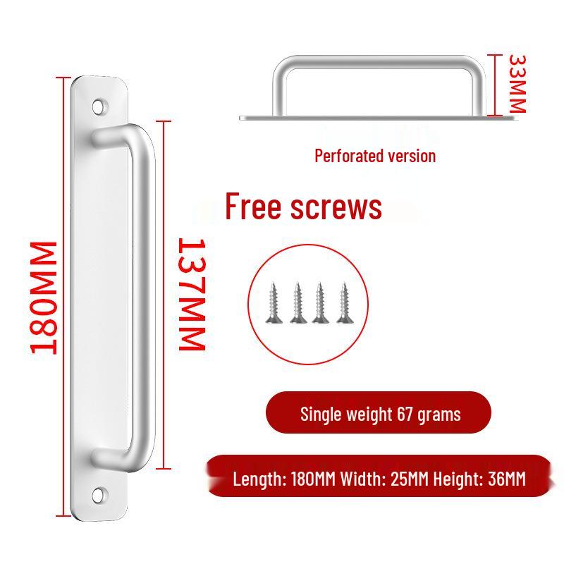 Aluminum Alloy No-Drill Door Handle for Glass, Window, Balcony, Sliding, and Cabinet Doors