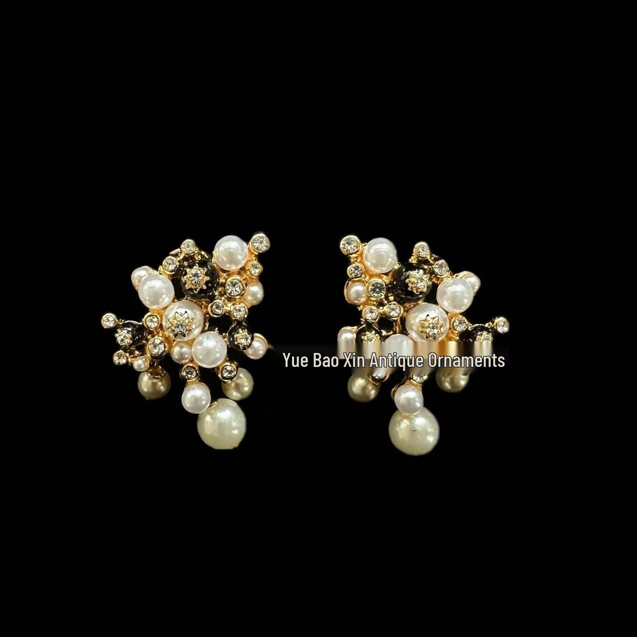 Vintage Pearl Pendant Earrings - 925 Silver Needle, French-Inspired Gentlewoman Design