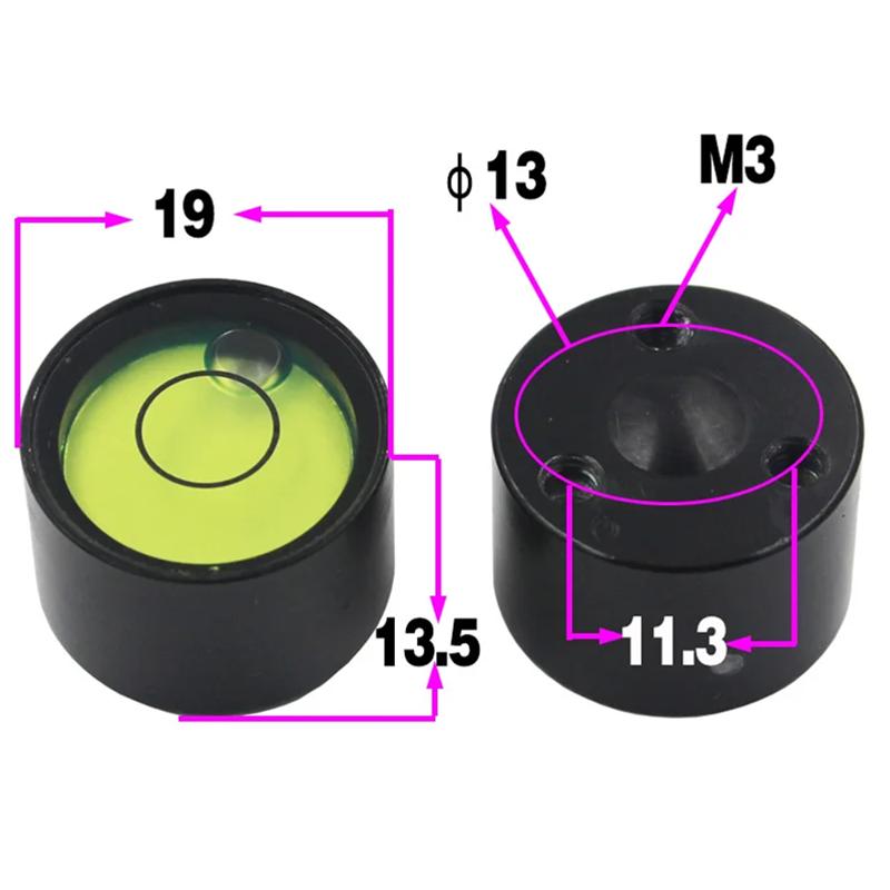Size 19*13.5mm Bubble Level Circular Precision Inclinometer Bubble Level Vial Accessories for Measuring Instrument