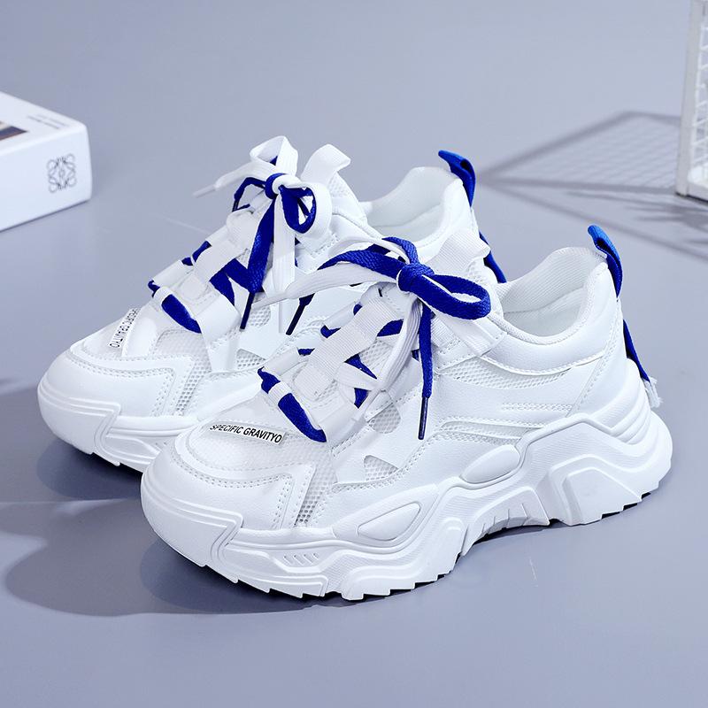 

Весенне-осенние новые дышащие сетчатые студенческие спортивные модные туфли на толстой подошве женские туфли 39 синий