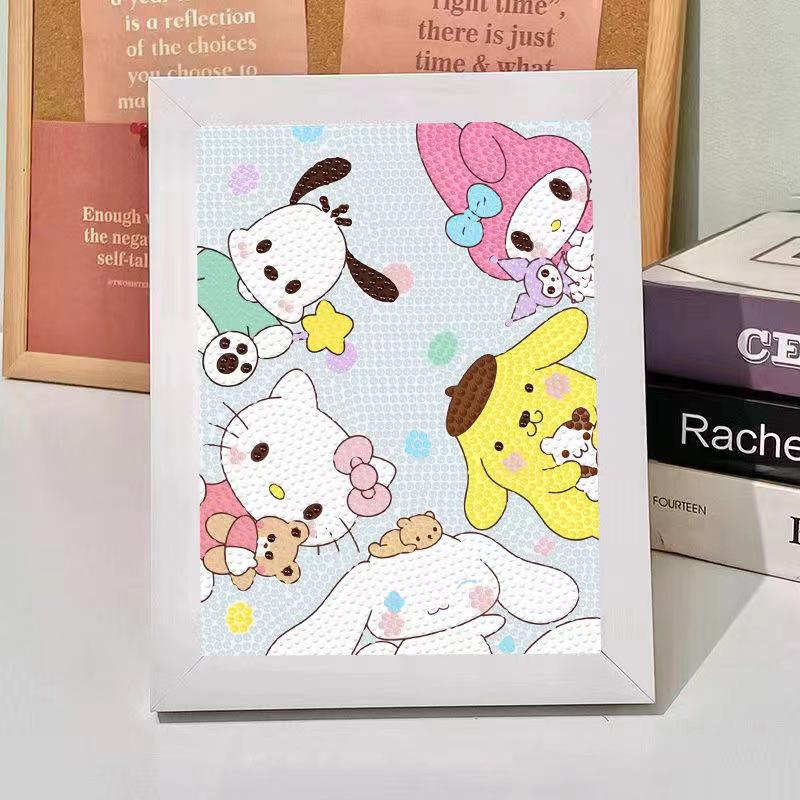 Kuromi Cartoon Diamond Painting Kit: Peace & Joy DIY Gift for Students and Kids.