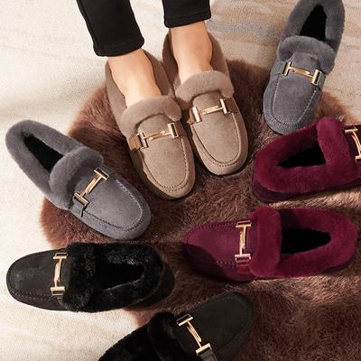 Inverno Nuovo Caldo scarpa da donna Scarpe di pelliccia donna Inverno Abbigliamento per esterni Pantofole di cotone felpato Donna Autunno Scarpe felpate donna Scarpe casual
