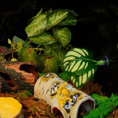 Tanque para Reptiles Plantas Artificiales Decoración Camaleón Lagarto Rana Árbol Tortuga Terrario Accesorio Plataforma de Sol para Animales con Ventosa