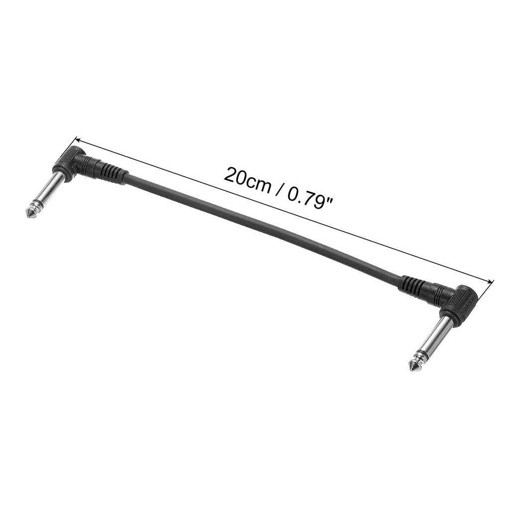 uxcell Patch Cable TRS 6mm Right Angle Black 3pcs