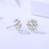 Fashion Flower Wrapped Windmill Stud Earrings Real Moissanite 925 Silver Earrings for Women Engagement Jewelry