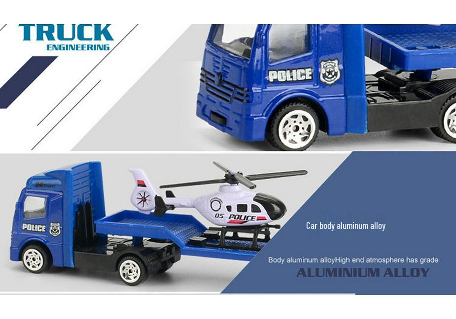 Children's Mini Alloy Inertial Car Set with Sliding Trailer Models