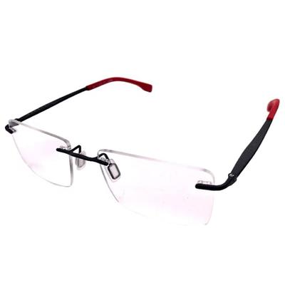 RSINC Rahmenlose Fassung/Brille/Brille, Schwarz - Rot 8529-1 C15 53-17-140 BR-3 N1 YH-GE8H-L88L