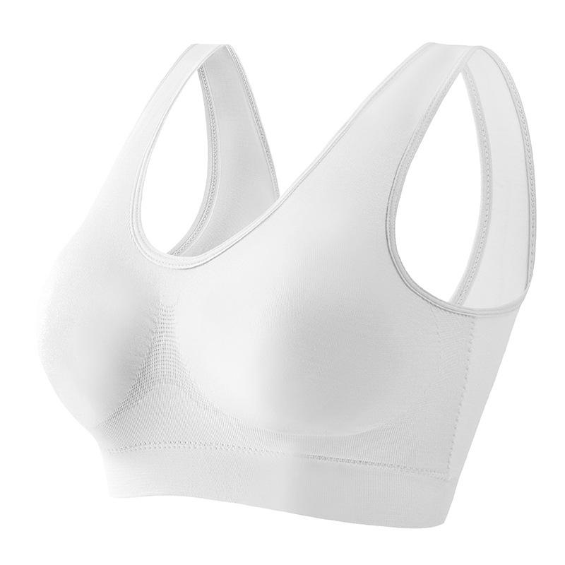 Bezszwowy biustonosz sportowy damski: Bez fiszbin, krzyżowy krój na plecach, idealny do jogi, biegania i fitnessu, dostępny w dużych rozmiarach