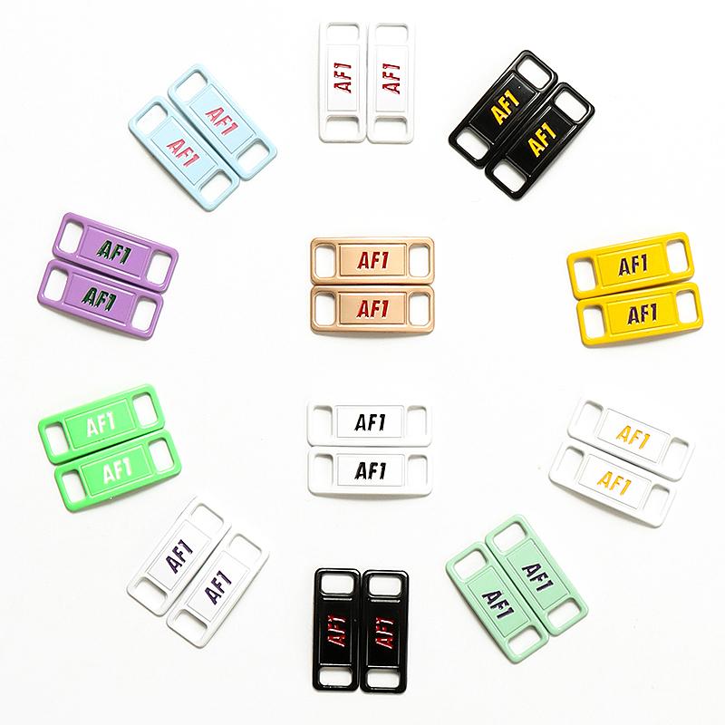 NEW 1 Pair Metal Shoelaces Buckle AF1 Shoe Decoration Suitable for All Shoes Sneakers Shoes Accessories Flat Shoelace Buckle