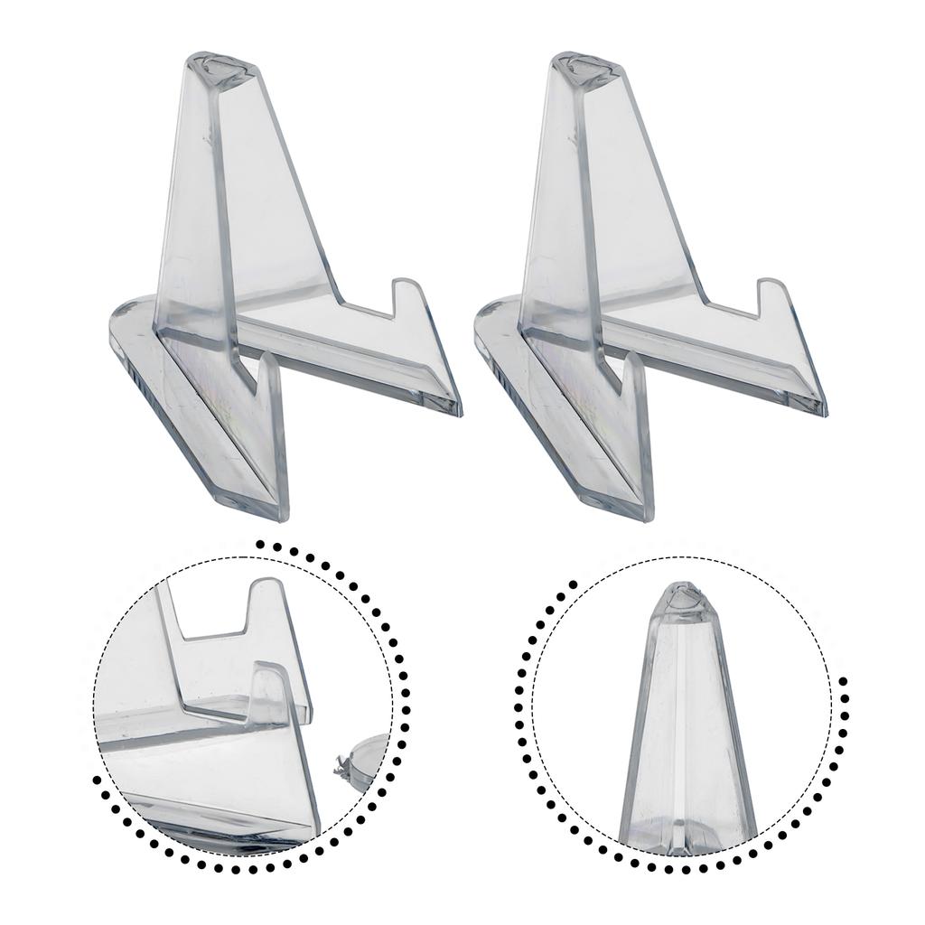2pcs Display Stand Acrylic Material L:6.8x5.2CM S 3.6x2.7CM