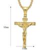 Religious Jesus Christ Cross Pendant Necklace for Women/Men Gold Color Stainless Steel Crucifix Necklaces Men Christian Jewelry