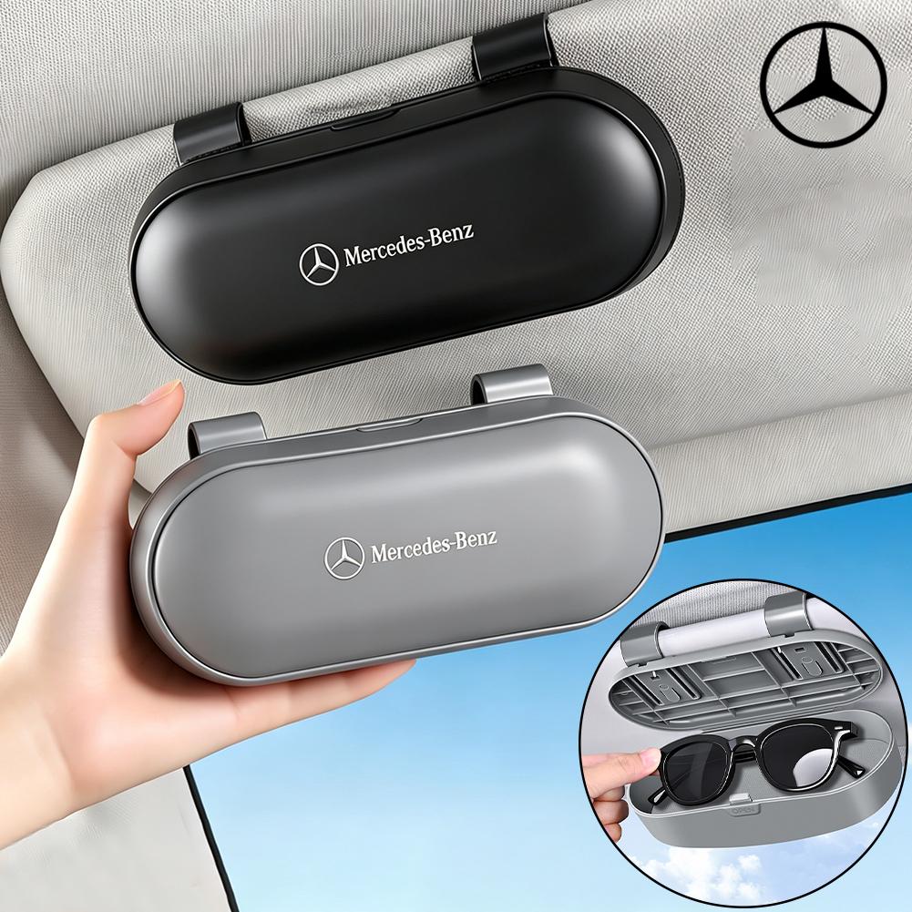 ULA5 Car Sun Visor Glasses Case Anti-Scratch Sunglasses Storage Box For Mercedes-Benz GLC X253 X254 C-Class W205 W206 A-Class W177 GL