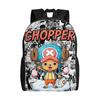 Custom One P-Pieces Tonys Choppers Backpacks for Women Men Water Resistant School College Cartoon Anime Bag Printing Bookbags