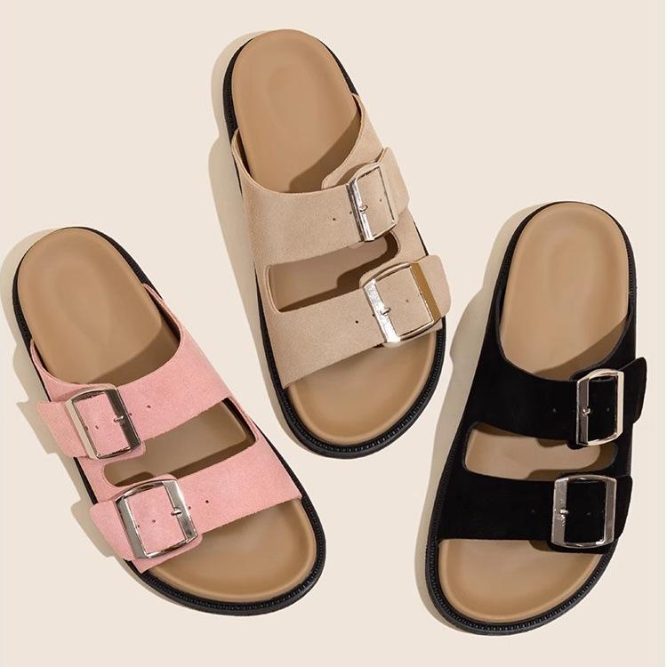 Ruoji 2025 platform retro Boken sandals women's 2025 summer casual versatile slippers wear retro style