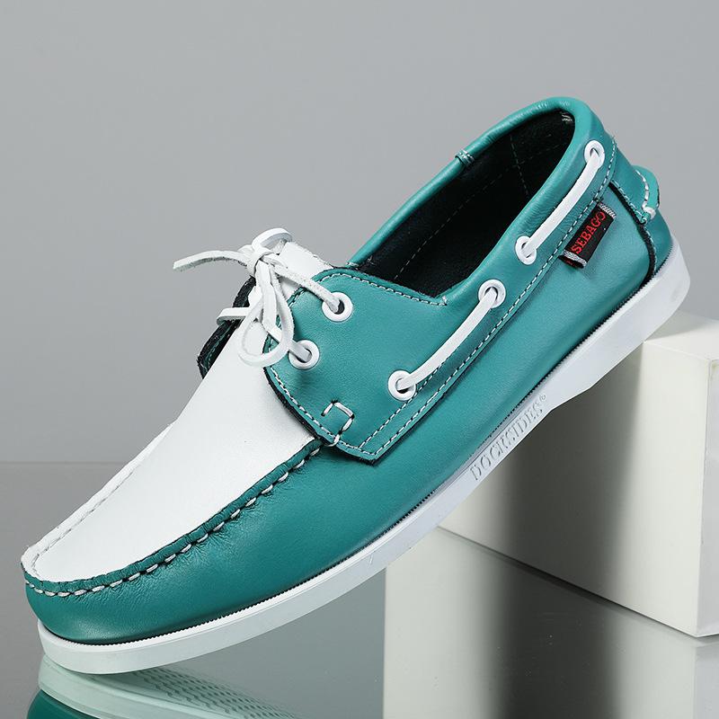 Spring Leather Loafers For Men Driving Shoes Retro Fashion Dock Classic Boat Shoes Man Casual Shoes Slip On Men's Flat Shoe