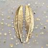 Metal Feather Bookmarks,2Pcs Vintage Hollow Feather Shaped Book Markers,Elegant Reading Gift for Book Lovers,Students,Teachers