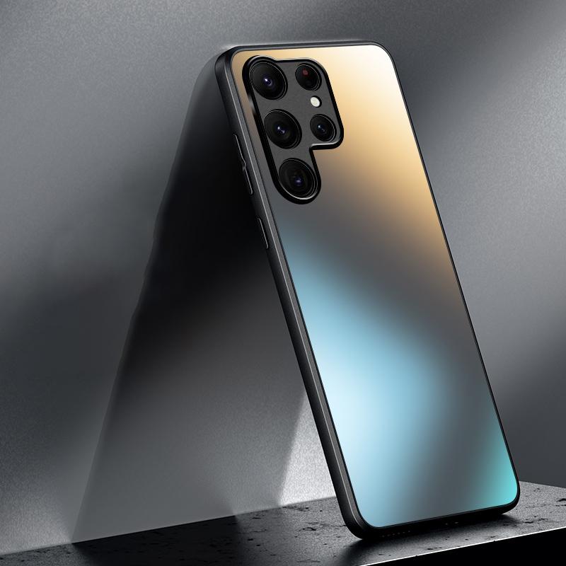 Funda de cristal mate de silicona AG de lujo para Samsung Galaxy S24 S23 S22 Ultra S24 Plus, funda protectora para lente de cámara esmerilada