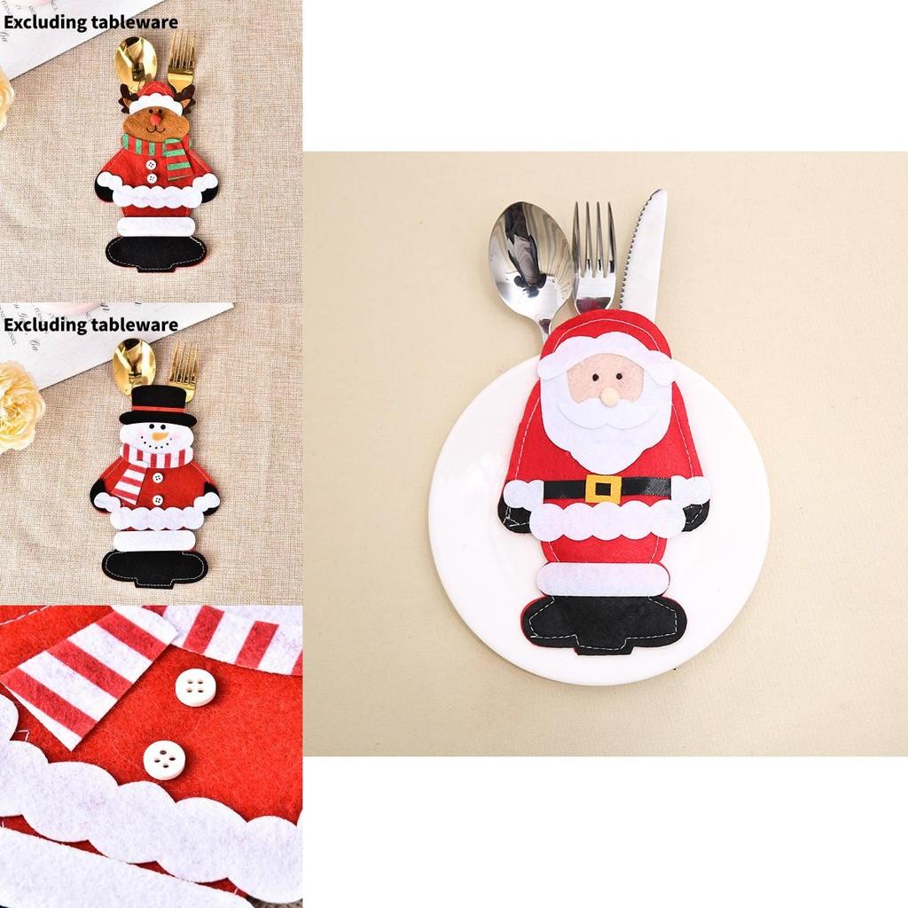 Entzückende Weihnachtliche Bestecktaschen mit Weihnachtsmann für Festtagsessen