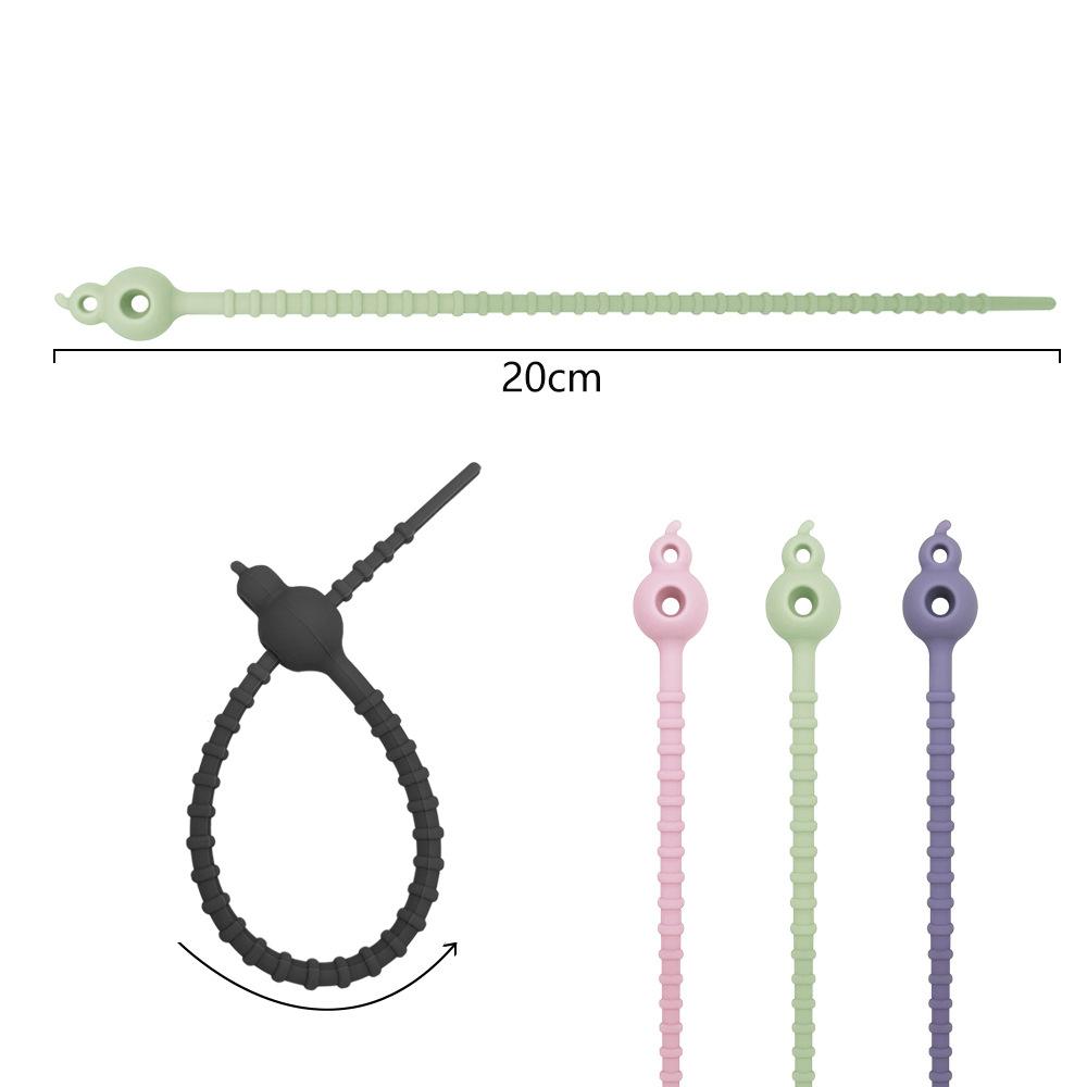 10PCS Silicone Cable Winder Multi-functional Cable Strap Organizer New Silicone Ribbon