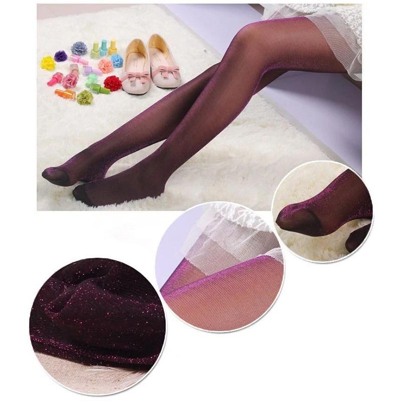 1Pc Sparkle Night Party Sexy Silver Glitter Pantyhose Ladies' Spandex Shiny Stockings Tights Women