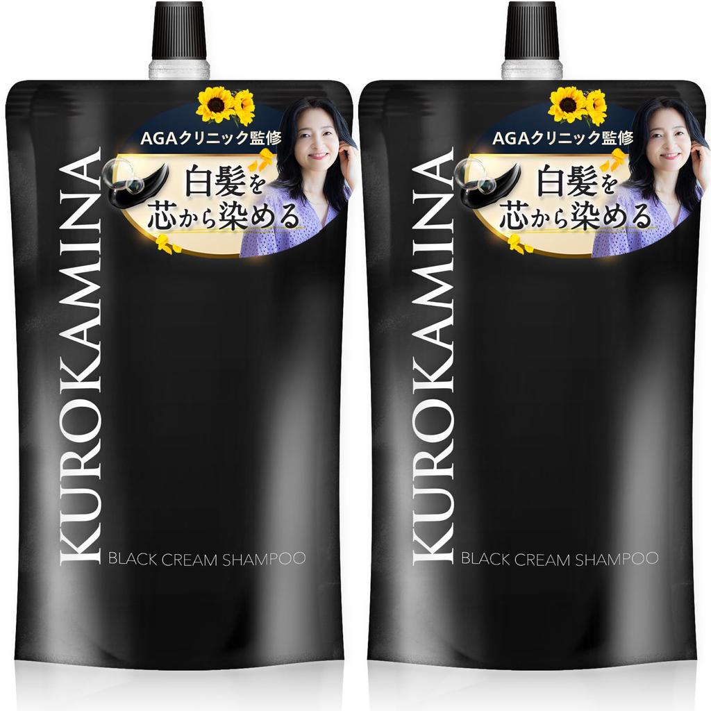 Developed by AGA Clinic and Pharmaceutical KUROKAMINA Cream Shampoo for Gray Color and Color for Sensitive and 300g [Jointly Company] Hair, Shampoo,