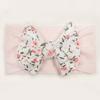 New twill print bow children's headband, summer thin solid color baby hair accessories, girls headscarf