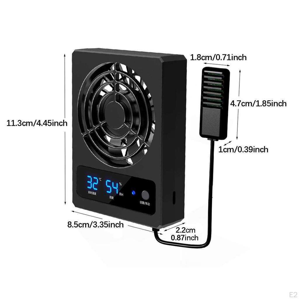 Reptile Ventilation Hygrometer with Humidity Control & High Noiseless Fan for Snake Bearded Dragon