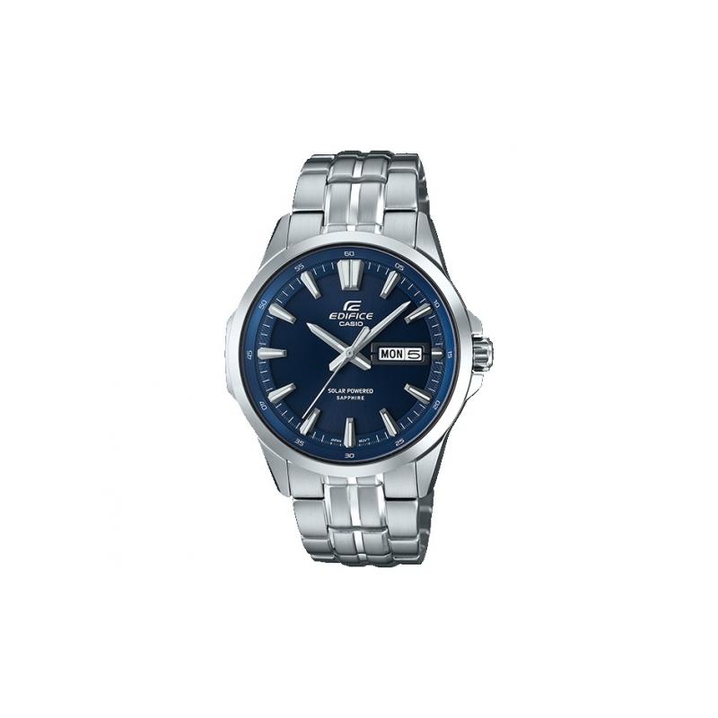 

Casio EDIFICE date display solar quartz movement stainless steel strap Japanese and Korean watch 42.5mm men s watch blue dial EFB-105SBD-2A синій