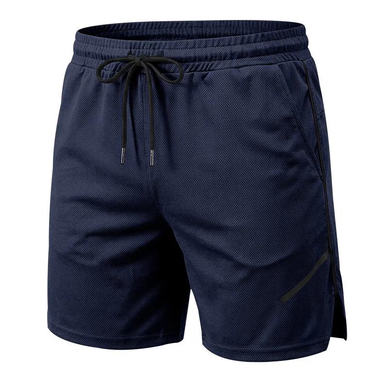 Men's Quick Dry Mesh Athletic Shorts Gym Running Workout Shorts with Zipper Pockets Breathable Elastic Waist Casual Sports Shorts for Men