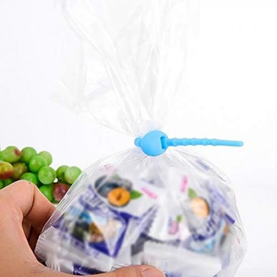 10PCS Food Grade Silicone Bag Ties Zip Tie Twist All- Multi-Use Bag Clip Bread Tie Food Saver