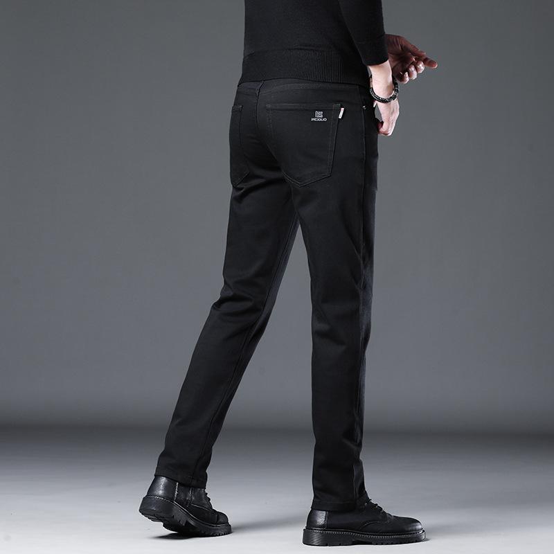 Non-fading Stretch Jeans Men's Korean Style Trendy Slim Straight Pants 2023 Autumn Large Size Loose And Casual